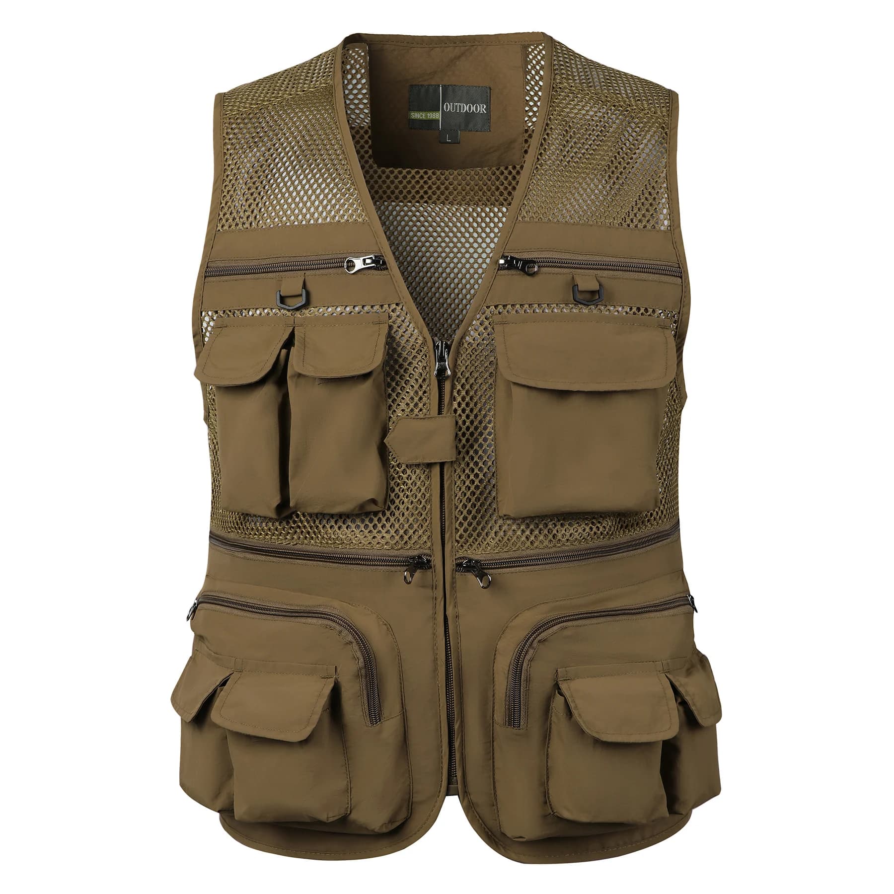 Veste tactique homme sans manches multi-poches mesh pour pêche et travail en été