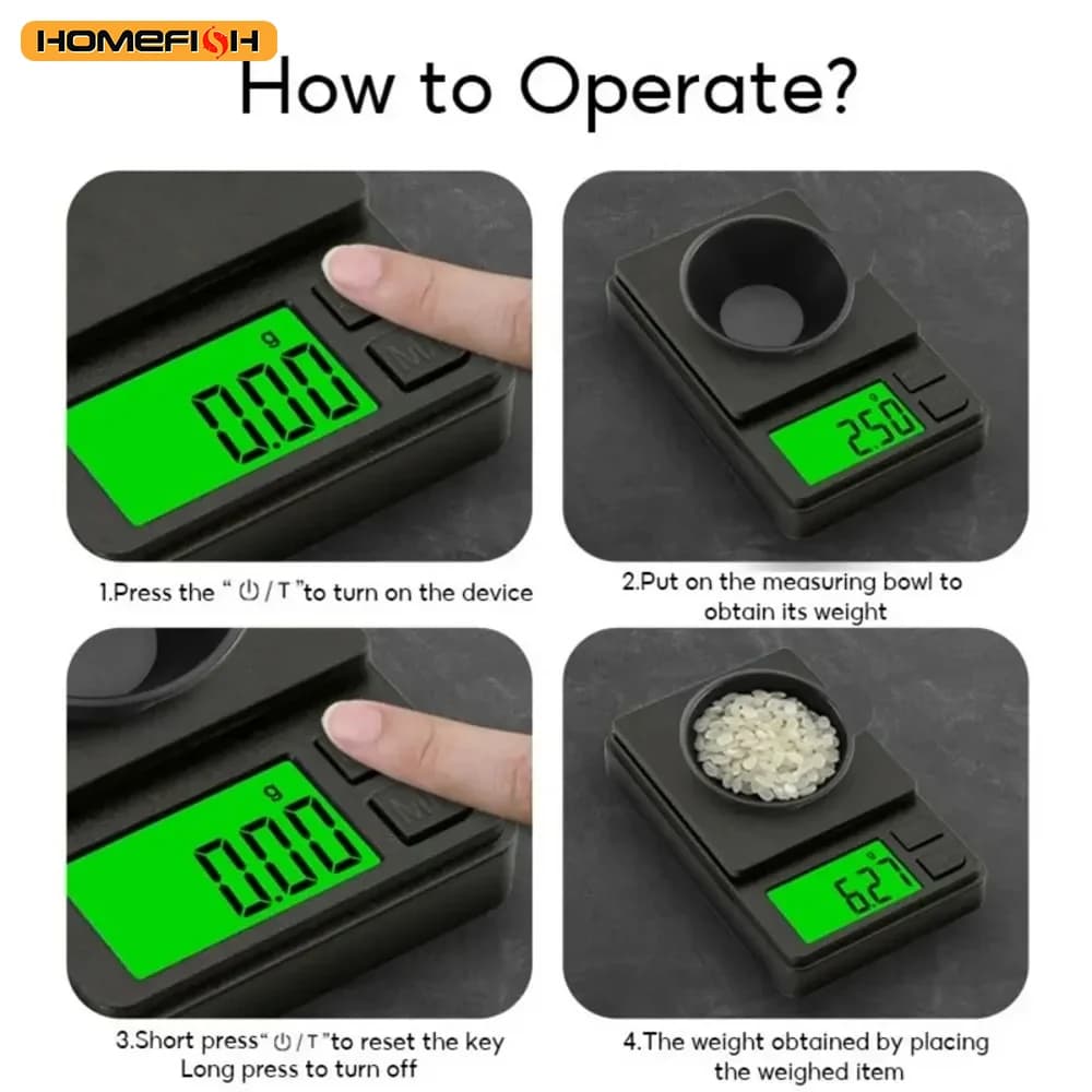 Balance digitale précision 0.01g 500g - Pèse-personne mini bijouterie portable pêche