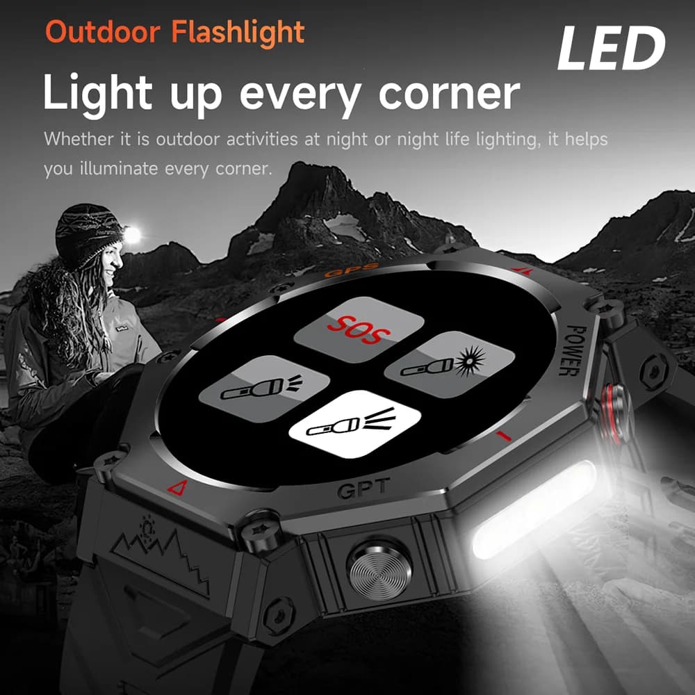 Montre militaire T-Rex 3 Ultra GPS étanche 10ATM 100+ modes sport boussole homme outdoor 2025