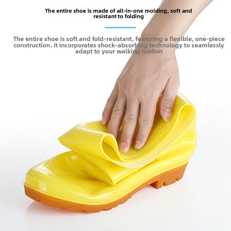 Bottes cuisine jaunes hautes tube blanc pur antidérapantes hygiène tendon vache résistantes chaudes pluie