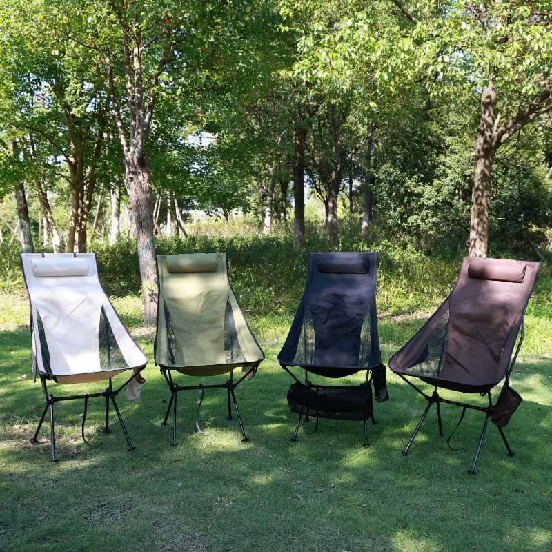 Chaise lune aluminium 7075 ultra-légère dossier haut pour pêche plage voyage camping