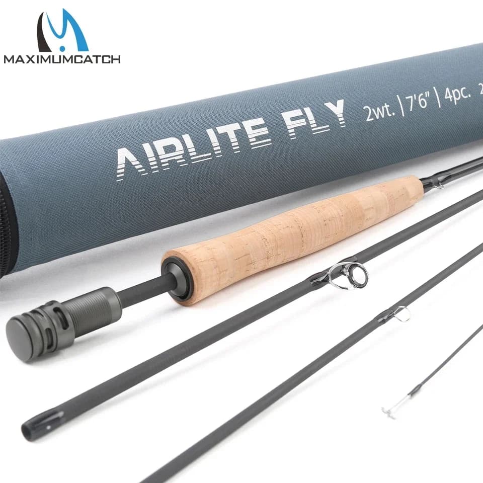 Canne à mouche ultra légère 2/3WT Maximumcatch Airlite 7'6''/10' en fibre de carbone IM10 pour pêche truite