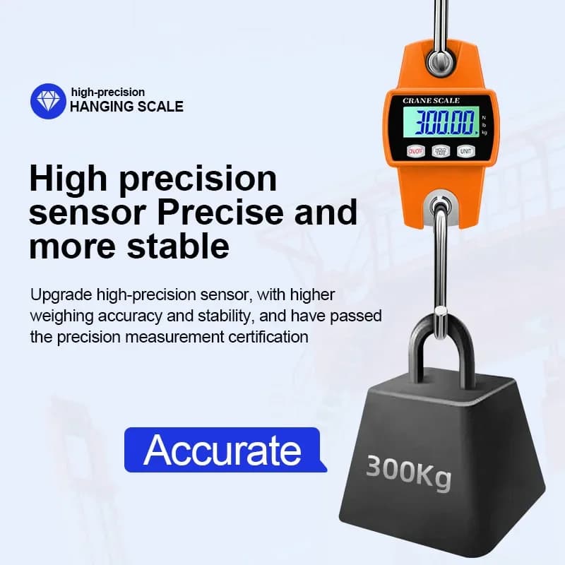 Balance pêche numérique haute précision 300KG affichage LCD crochet inox pour bagages vélo outil poids