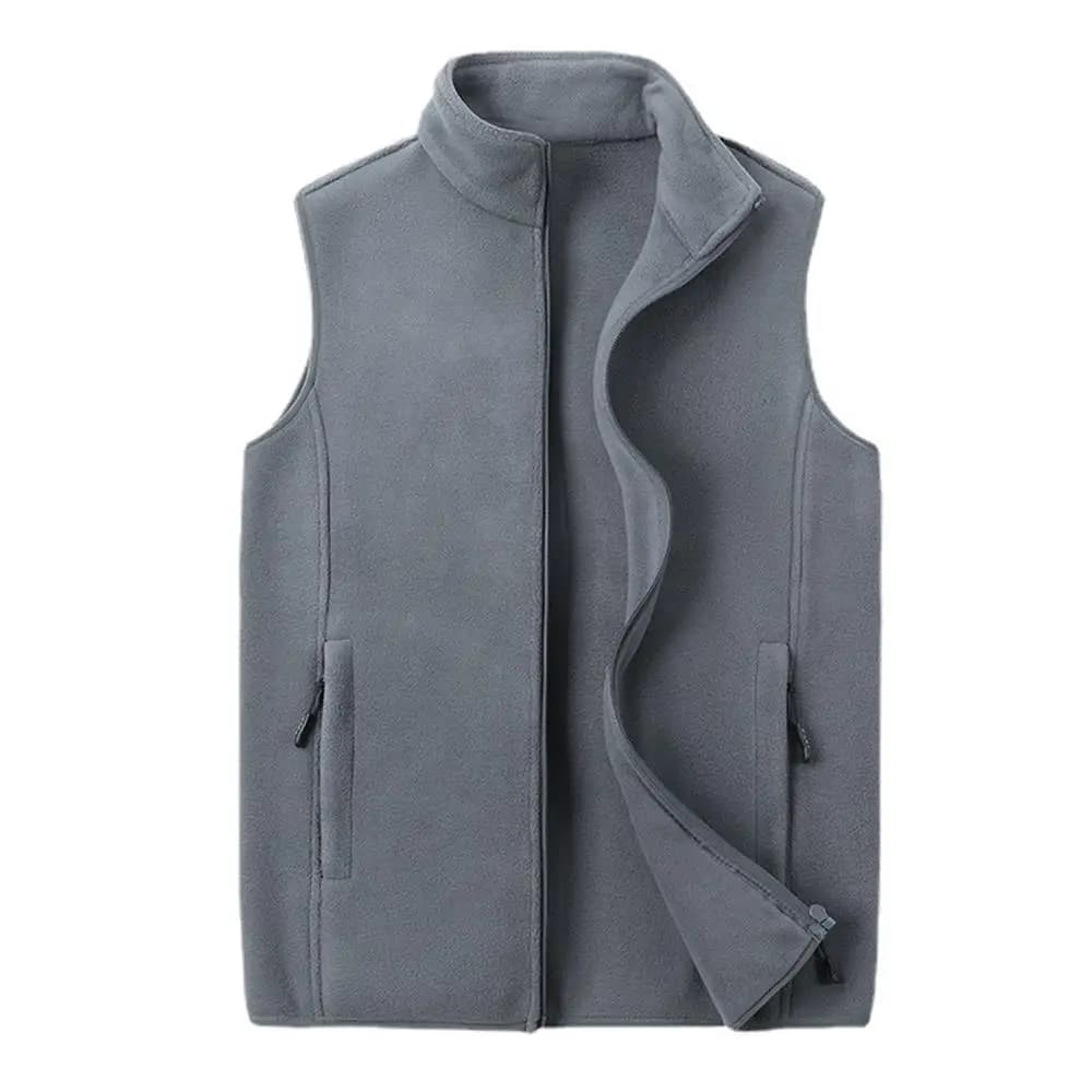 Gilet polaire grande taille pour pêche automne-hiver - Veste chaude sans manches en laine mérinos homme