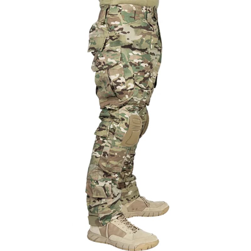 Pantalon tactique Multicam 2025 avec genouillères - Homme - Chasse pêche - Respirant séchage rapide
