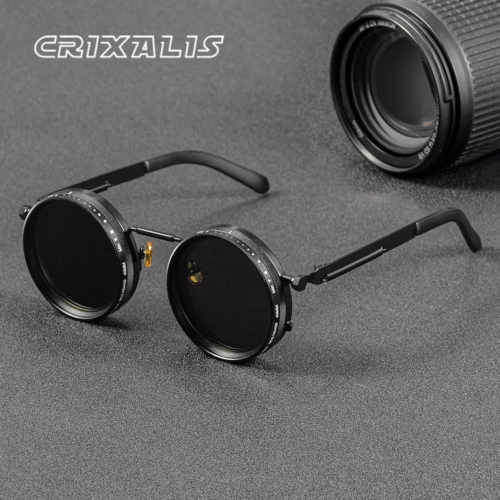 Lunettes de pêche polarisées CRIXALIS ND9 réglables - Homme Femme Rétro Punk UV400 pour extérieur