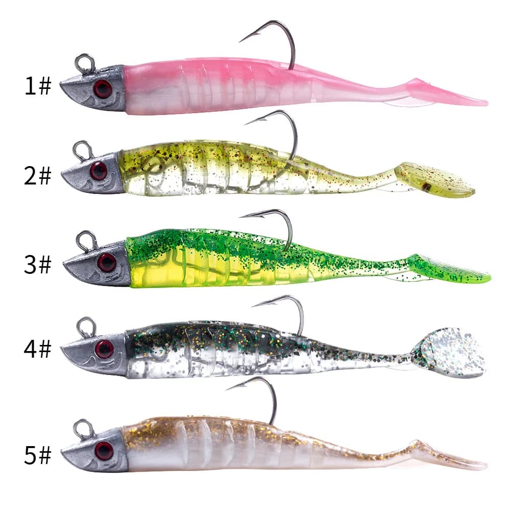 Têtes de jig HENGJIA 9cm15g 11cm25g - leurres souples silicone pour pêche mer et brochet