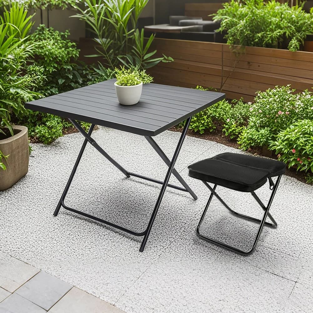 Tabouret pliant camping pêche léger 120kg - Siège compact randonnée pique-nique durable