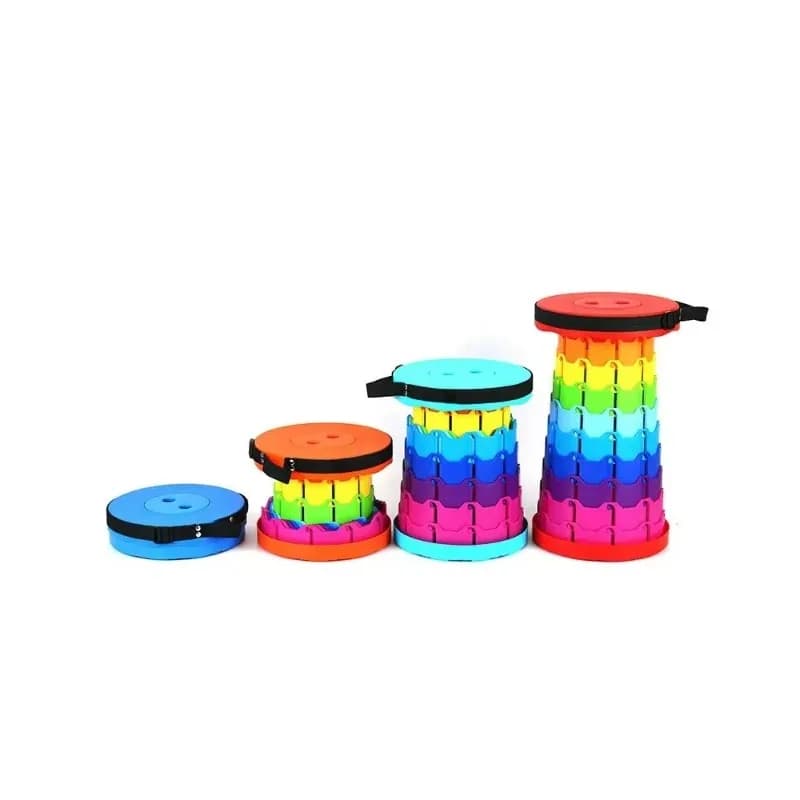 Tabouret pliant rétractable arc-en-ciel pour pêche nomade et voyages extérieurs