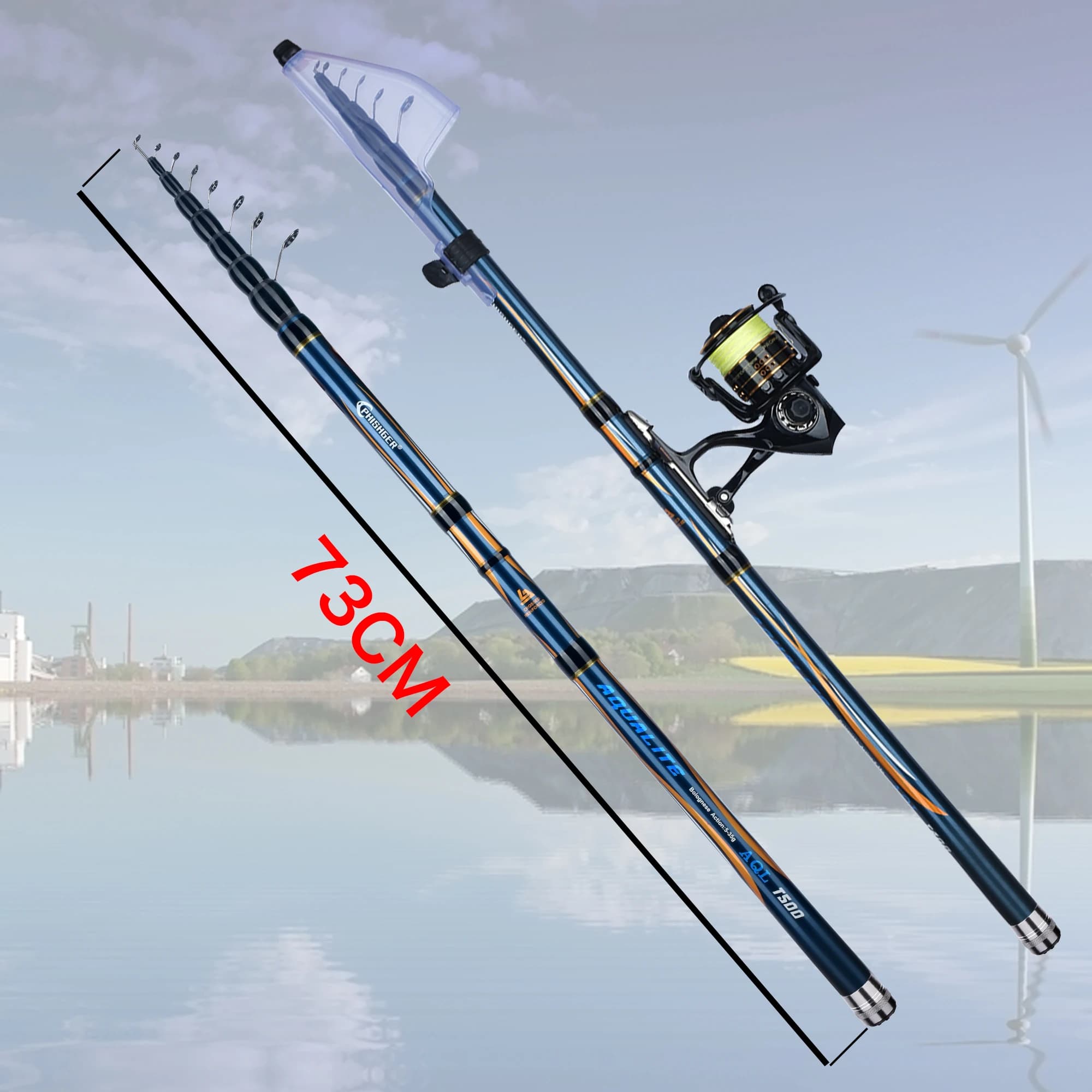 Canne télescopique bolognaise PHISHGER 4-6m 30T carbone - Pêche truite 5-35g ultralégère voyage