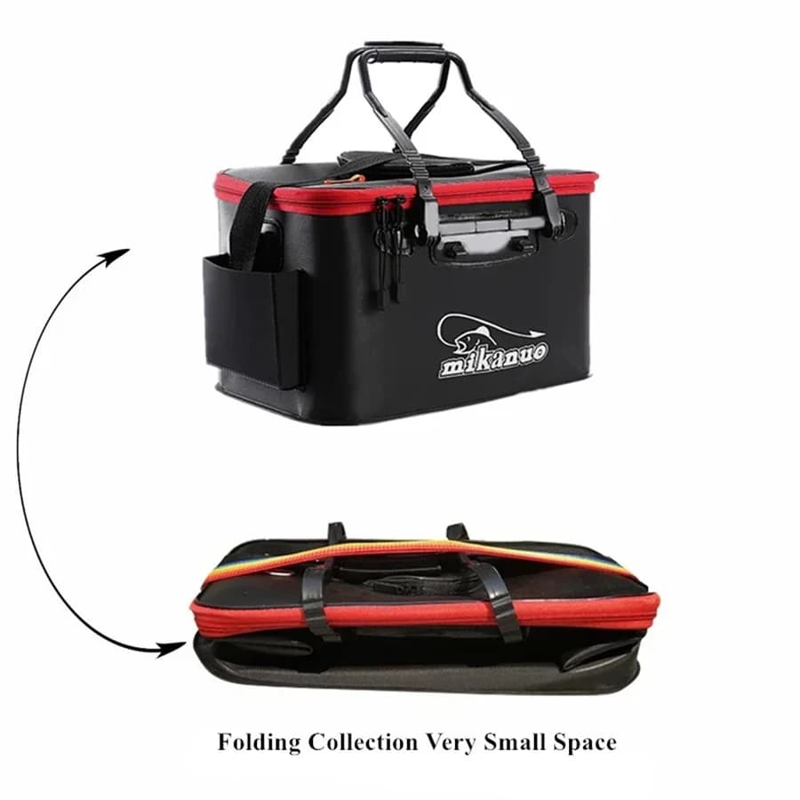 Sac de pêche portable pliable seau à poissons vivants boîte camping contenant eau bassin rangement