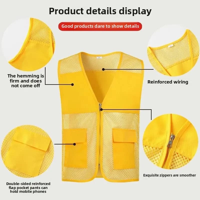 Veste bénévole respirante personnalisable - Maille aérée logo imprimé - Tenue événement pêche