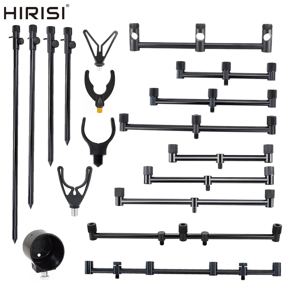 Support cannes pêche carpe Hirisi rod pod avec buzz bar - repose cannes réglable accessoire banc