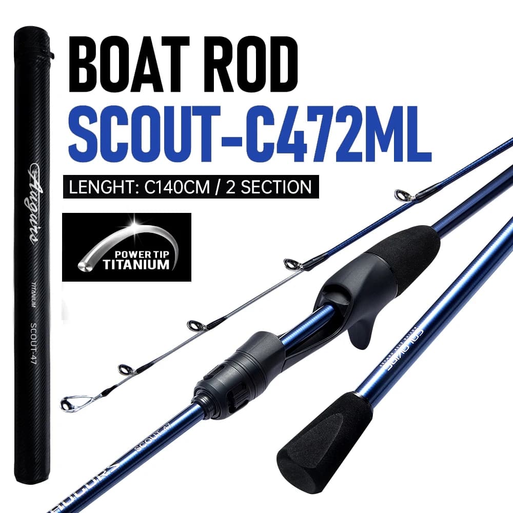 Canne SOLOKING SCOUT47 calmar seiche mer bateau 2 sections ultralégère 61g action 9:1 pêche encalmat