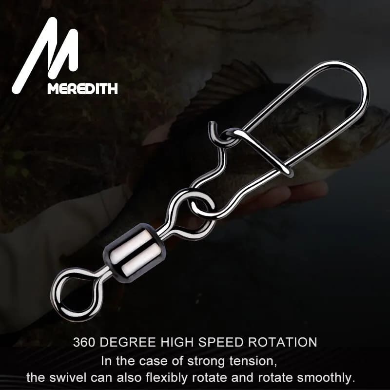 Meredith 50PCS roulements à billes pivotants en acier inoxydable pour leurres de pêche au brochet