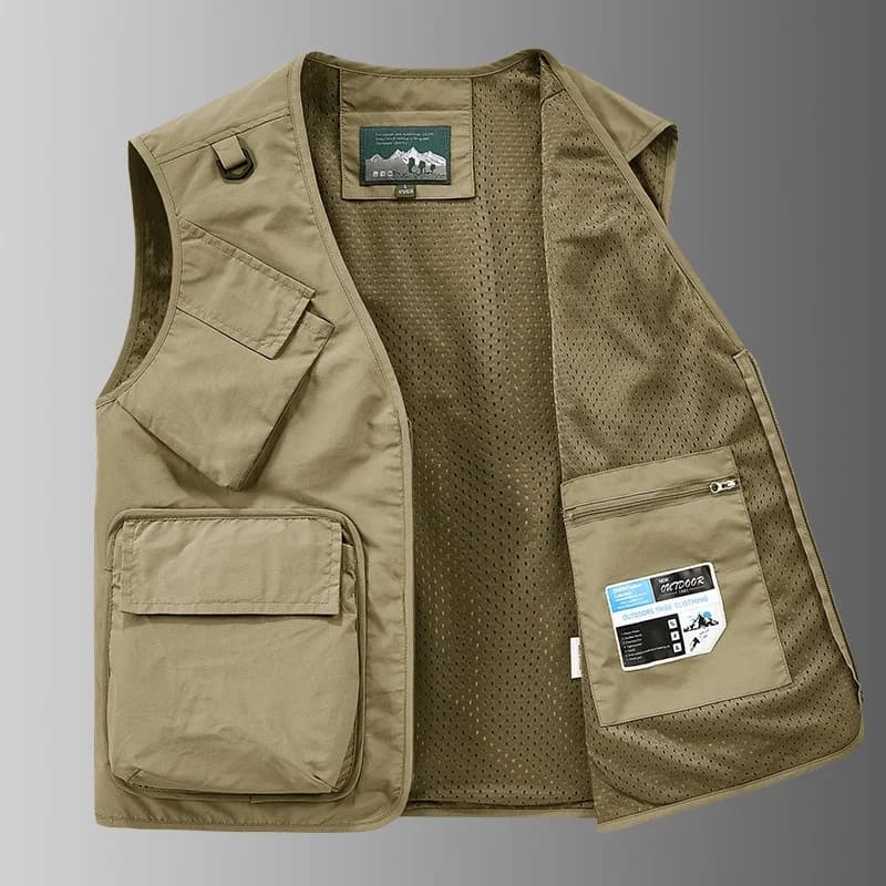 Veste de pêche homme 2025 légère et ample avec multiples poches pour vêtement extérieur