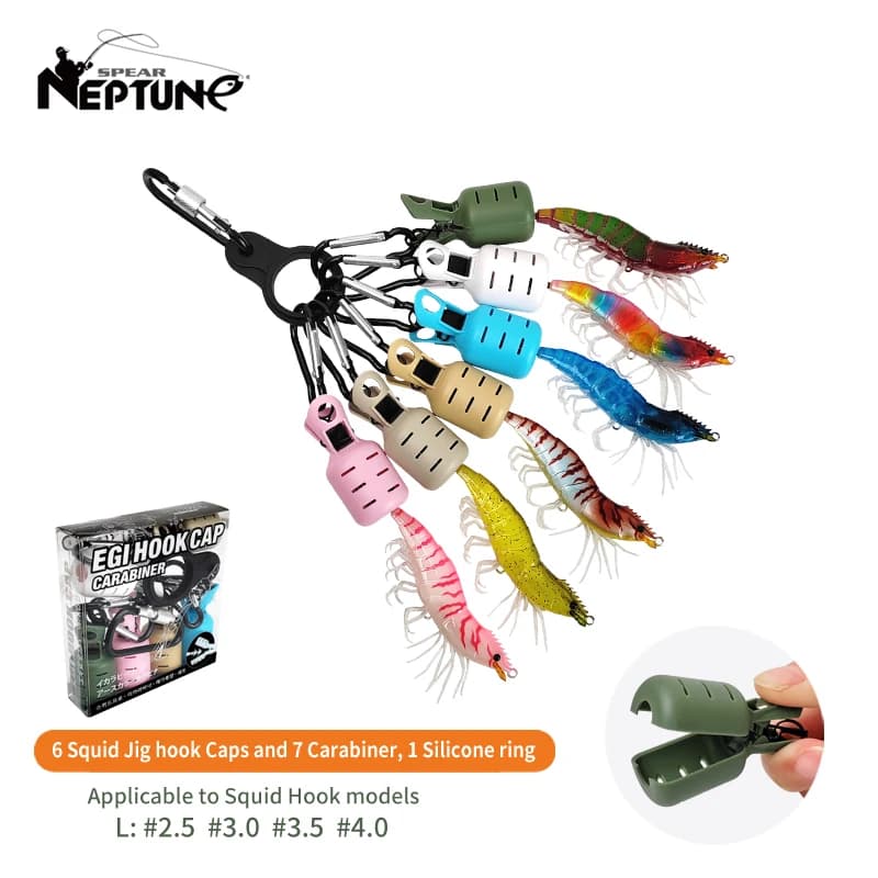 New Squid Jig Bait Protector Kit 6pcs Webfoot Octopus Egi Hooks Cover Cuttlefish