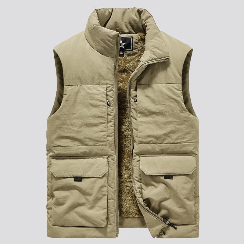 Veste sans manches homme polaire chaude hiver grande taille 6XL avec multiples poches