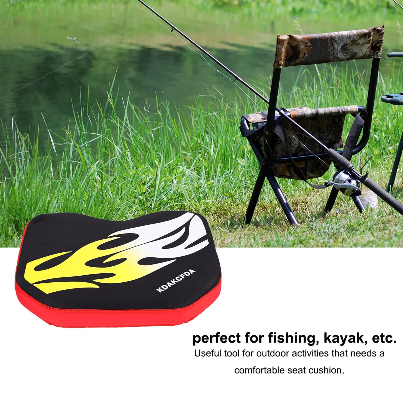 Coussin épais kayak pêche avec ventouses antidérapantes pour confort sessions longues