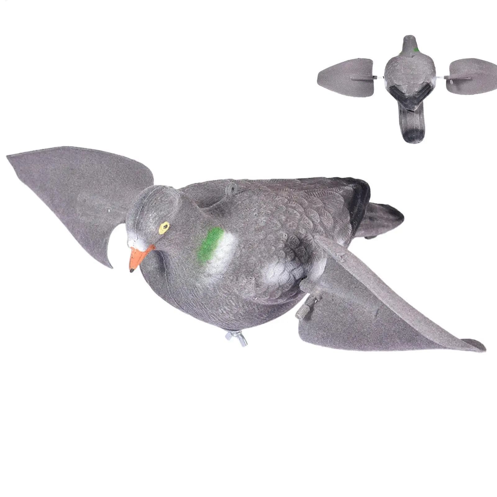 Leurre pigeon à ailes mobiles - Appât de chasse simulation mouvement - Décor jardin extérieur