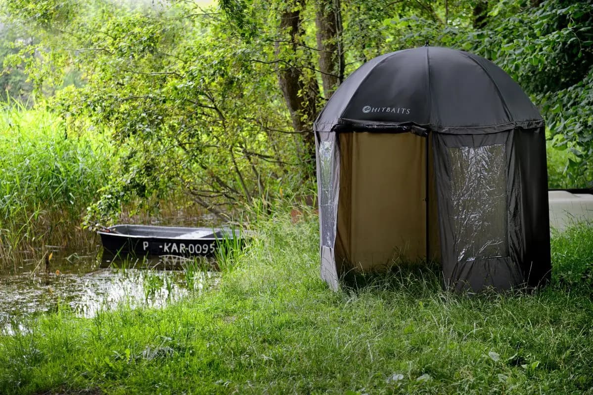 Tente parapluie de pêche imperméable Alpha 240 cm complète avec boîtes étanches intégrées