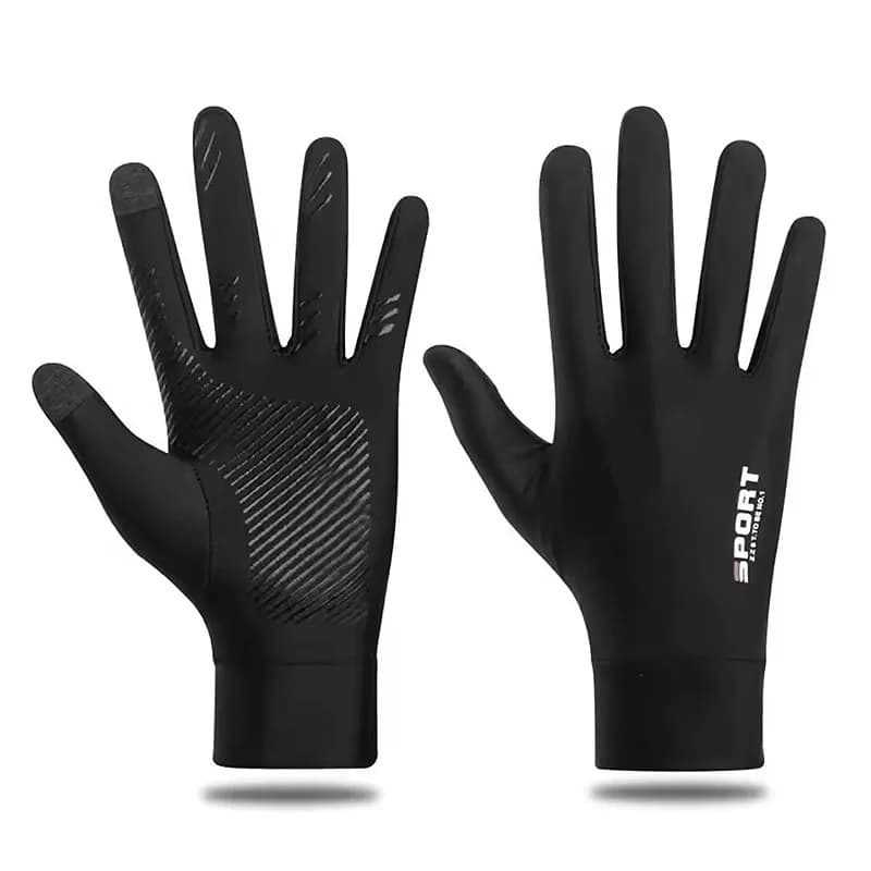Gants vélo tactiles anti-dérapage pêche protection UV été soie glacée ultra-fins unisexes extérieur