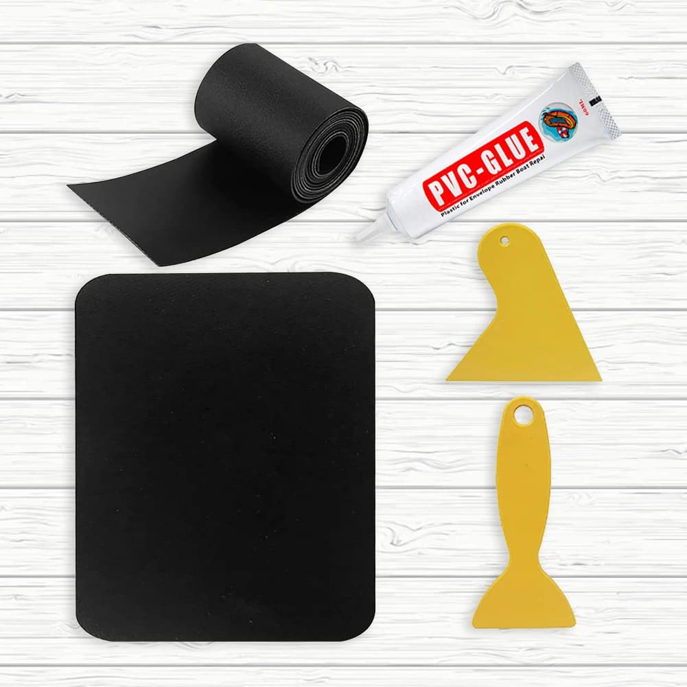 Kit réparation bateau gonflable - 5 pièces patchs PVC colle étanches kayak piscine canoë matelas air
