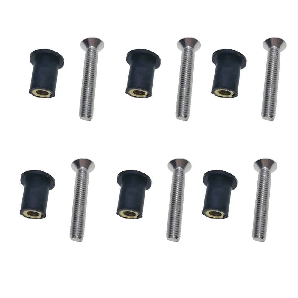 Kit écrous caoutchouc marine M5 inox pour kayak - fixation bateaux gonflables et canoës pêche