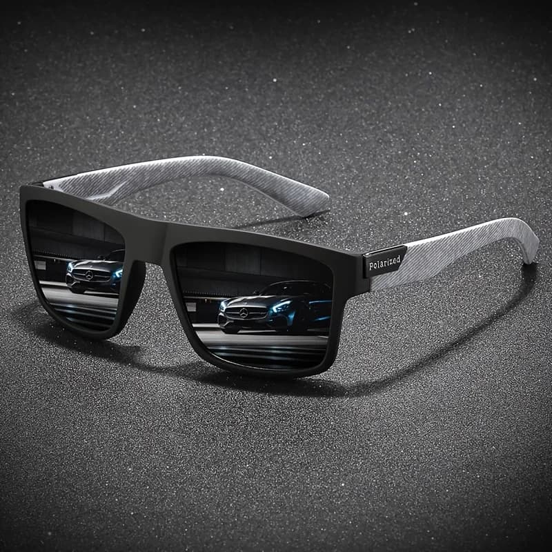Lunettes carrées vintage polarisées luxe conducteur - Homme Femme pêche UV400 marque designer