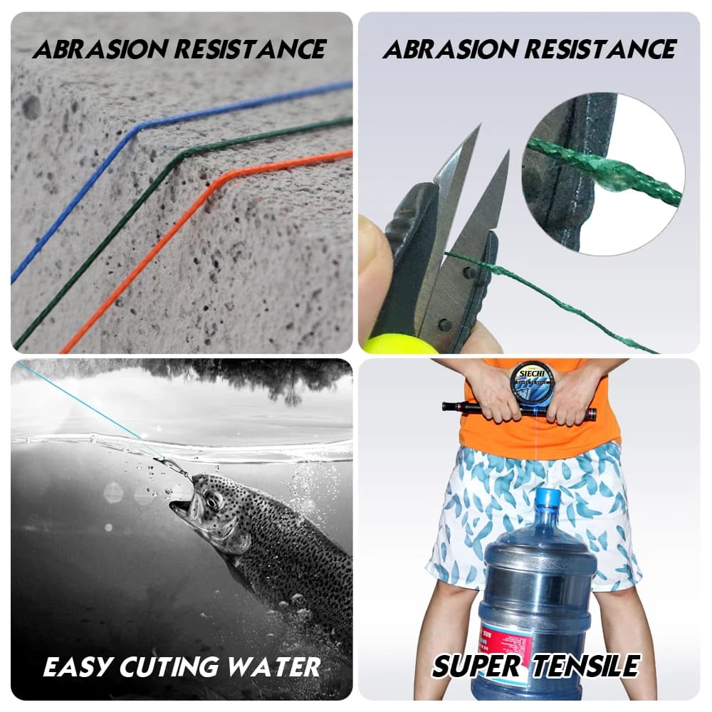 Ligne de Pêche SIECHI X8 Tressée Multifilament PE 8 Brins 300M 500M 1000M pour Carpe et Pêche Sportive