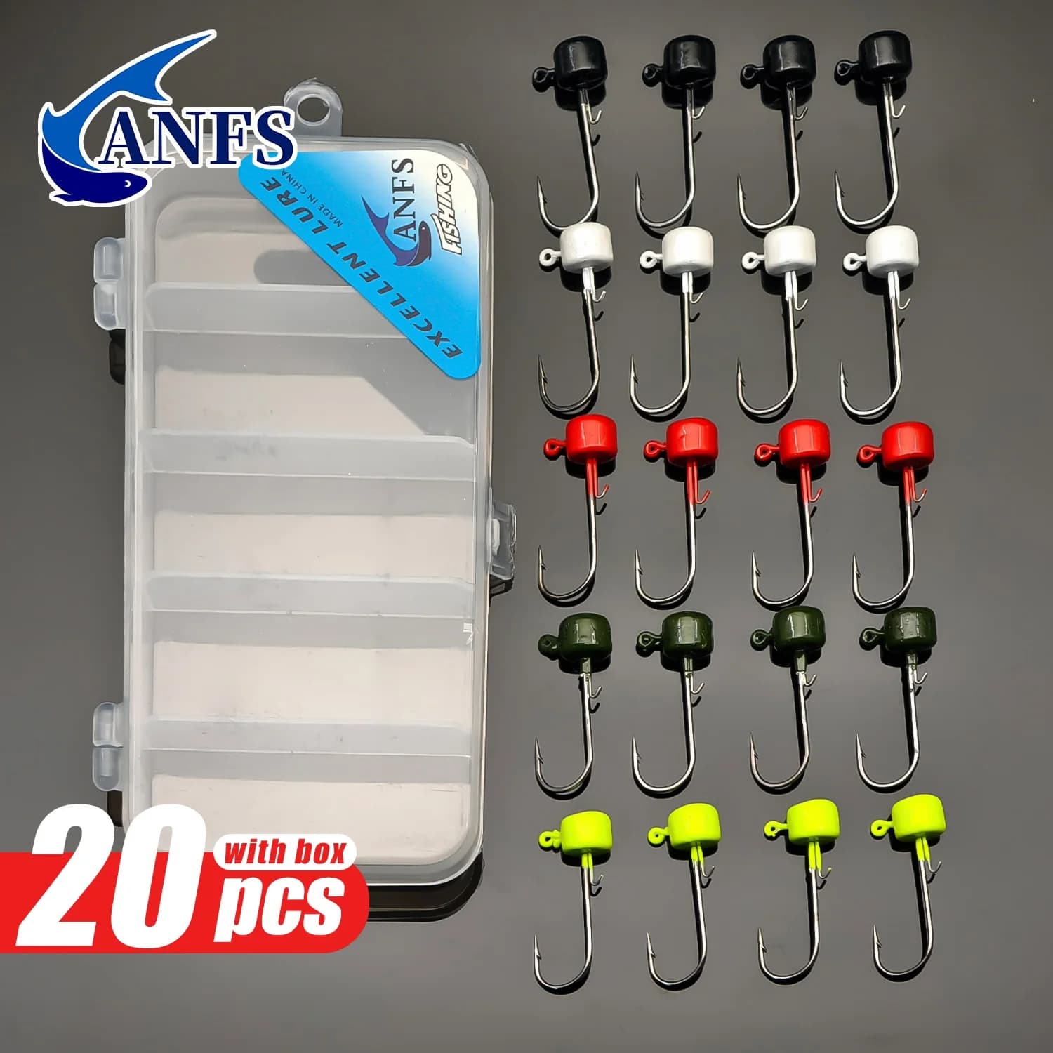 Set 20 hameçons ned rig mushroom pour leurres souples finesse - Têtes plombées pour trajectoire améliorée