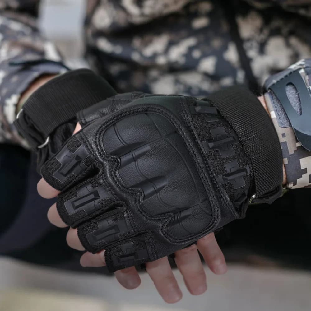 Gants tactiques sans doigts coque dure sports paintball airsoft pêche chasse vélo anti-dérapage