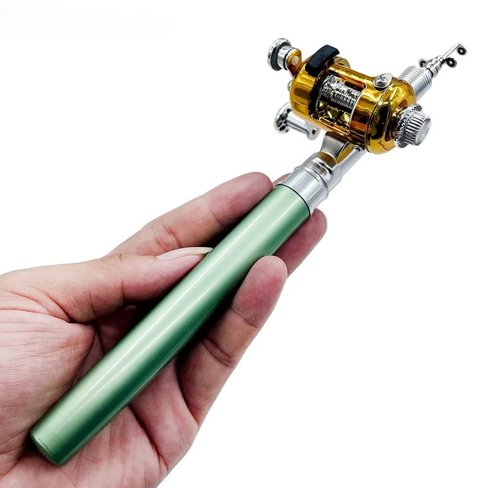 Combo canne moulinet mini télescopique pocket pen fishing rod pole + reel ultra compact