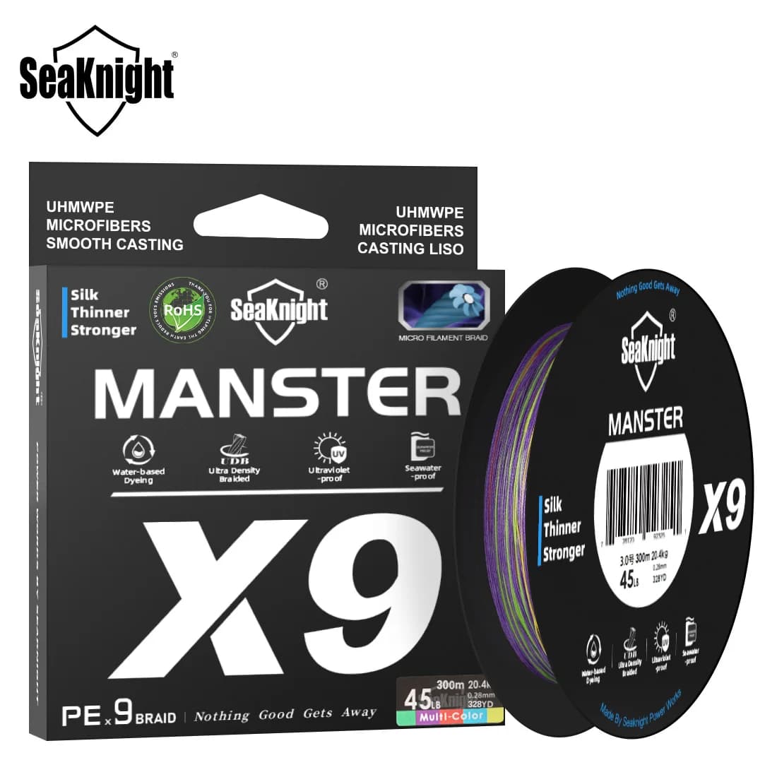 Ligne de pêche SeaKnight X9 500M 300M PE multifilament 9 tresses résistante UV et eau de mer