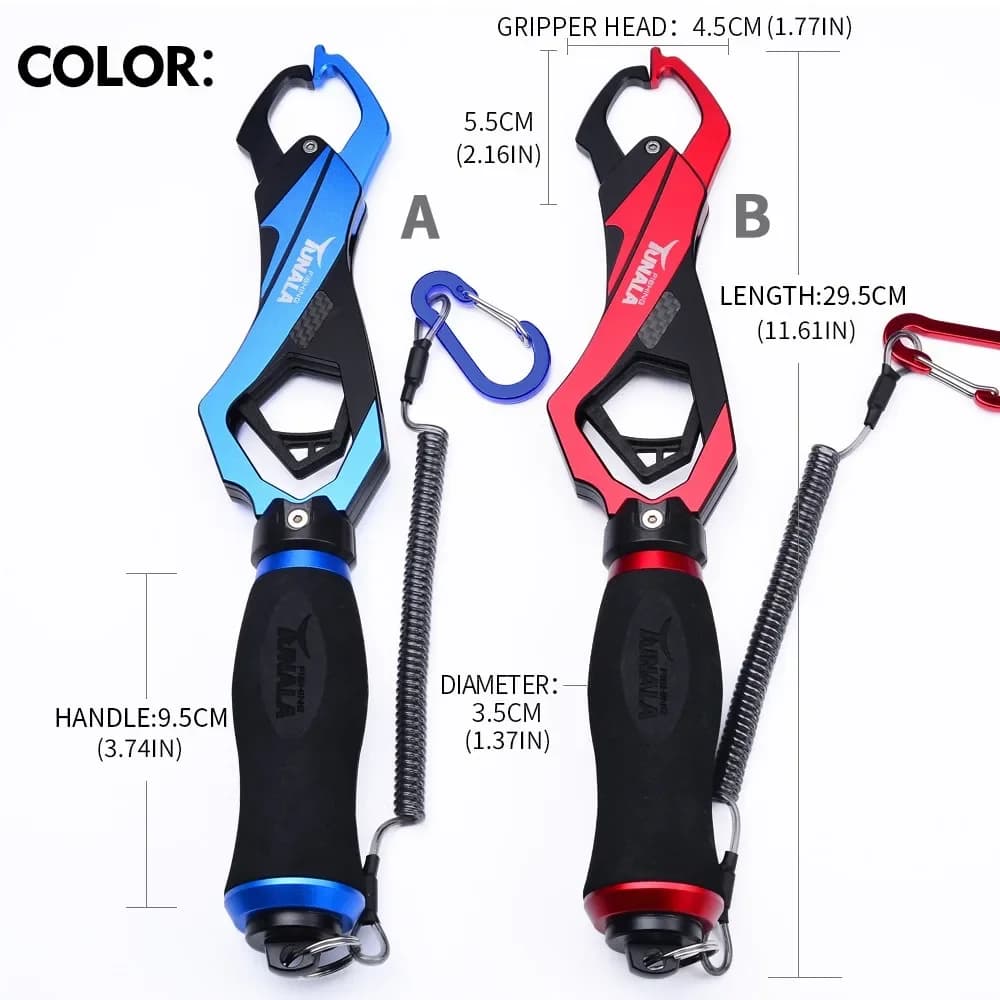 Pince à poisson avec balance intégrée 30kg AJLURES - gripper alliage aluminium pour contrôle et pesée