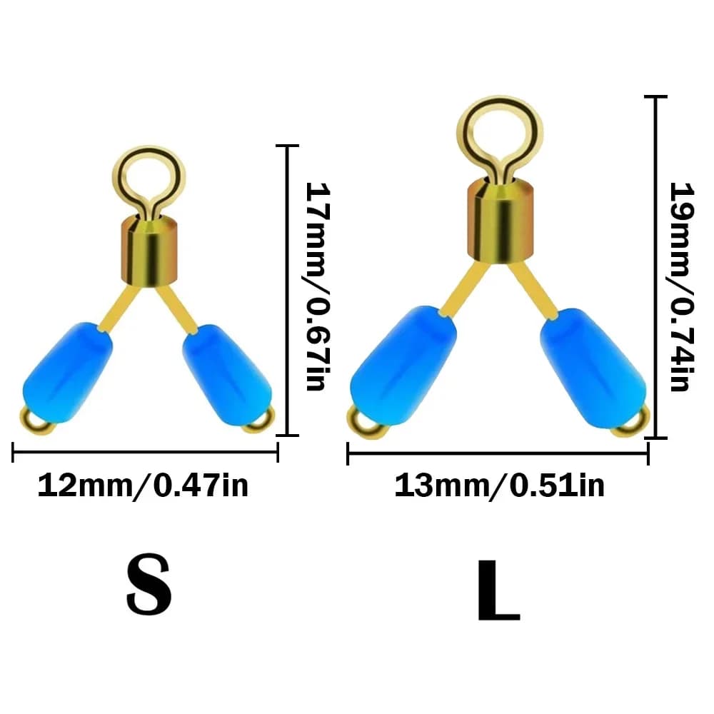 10 émerillons en Y pour connecteurs double hameçon et espaceurs de ligne pêche précise