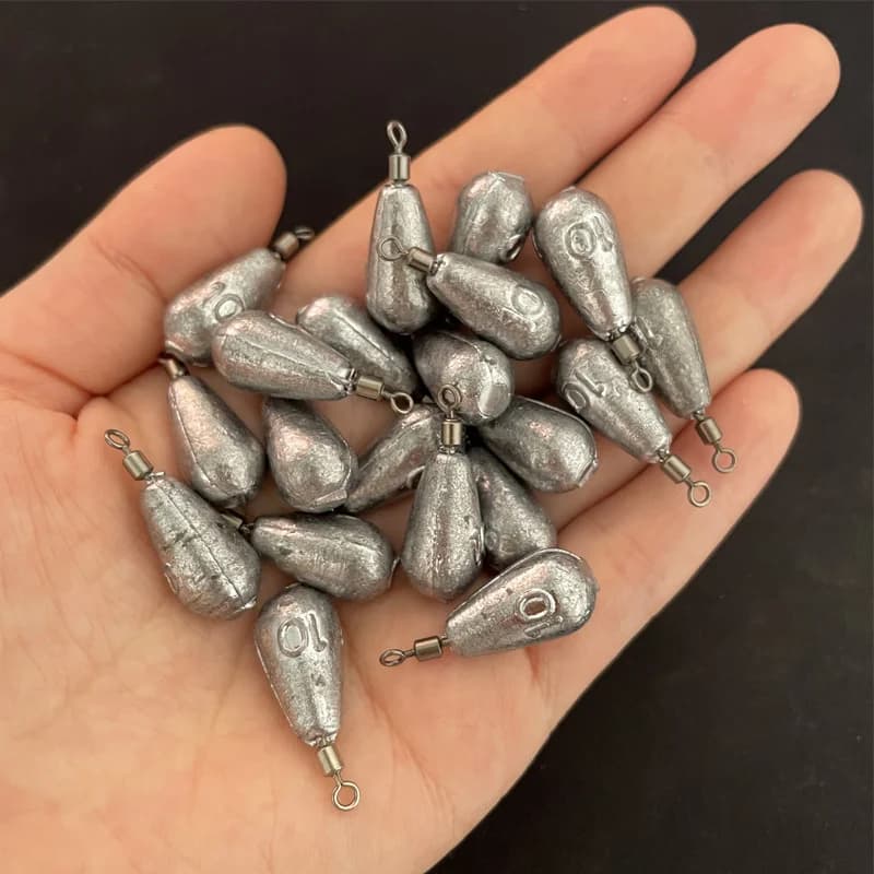 Plombs de pêche 20 pièces 3.5g-14g en forme de larme pour montages Texas, Carolina et bass