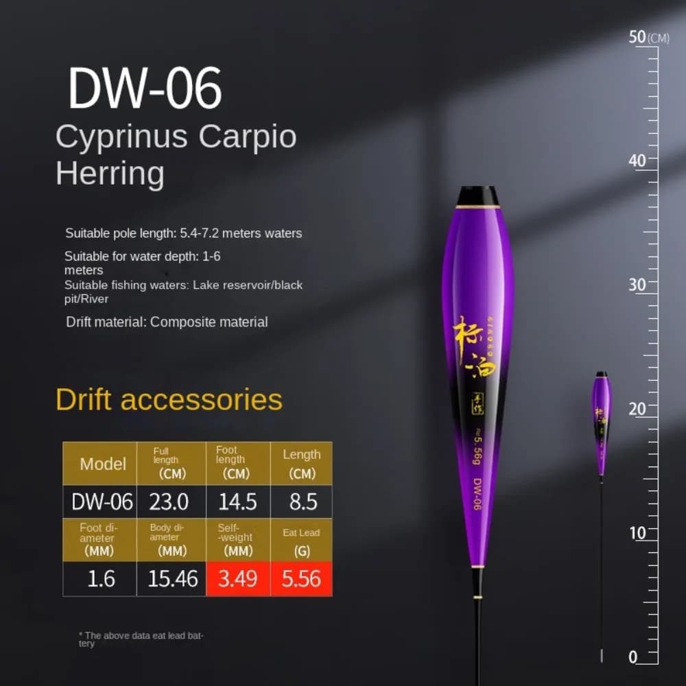 Flotteurs de pêche composite nano plastique pour corps intérieur et bas de ligne, partie basse du flotteur