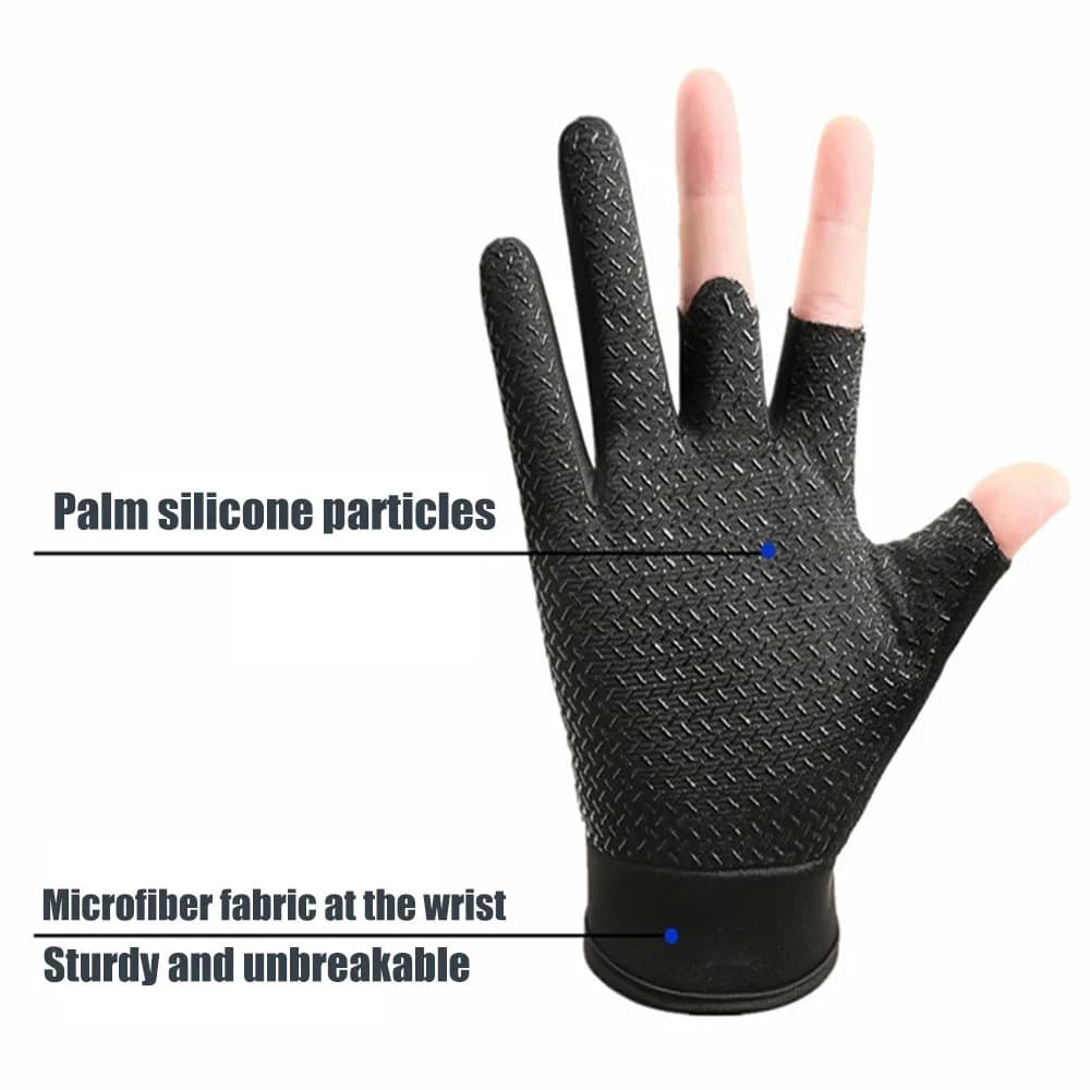 Moufles et gants de pêche doigts libres pour vélo, sports nautiques et activités de plein air extérieures