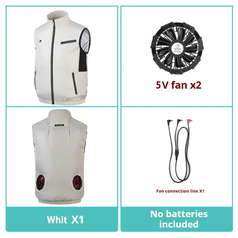 Veste rafraîchissante homme avec ventilateur rechargeable pour chantier et pêche en été