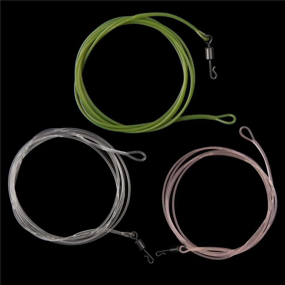 Bas de ligne fluorocarbone 1m 40LB avec émerillon rapide pour pêche à la carpe
