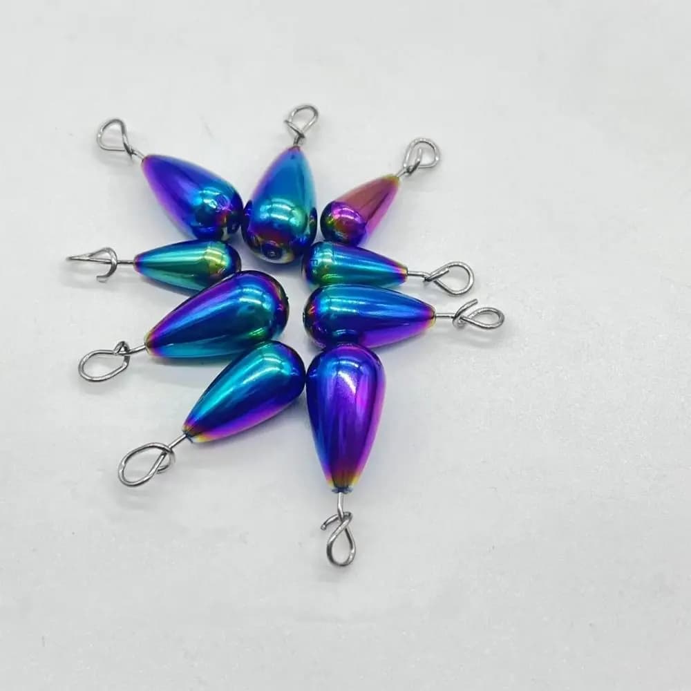 Plombs pêche tungstène 1.4g à 14g forme goutte avec connecteur hameçon pour pêche fine