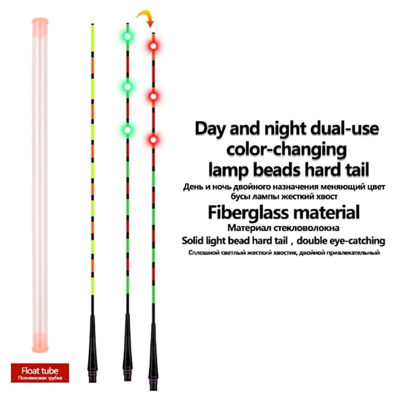 Flotteur LED à capteur de gravité + tube lumière couleur changeante pour pêche électrique océan