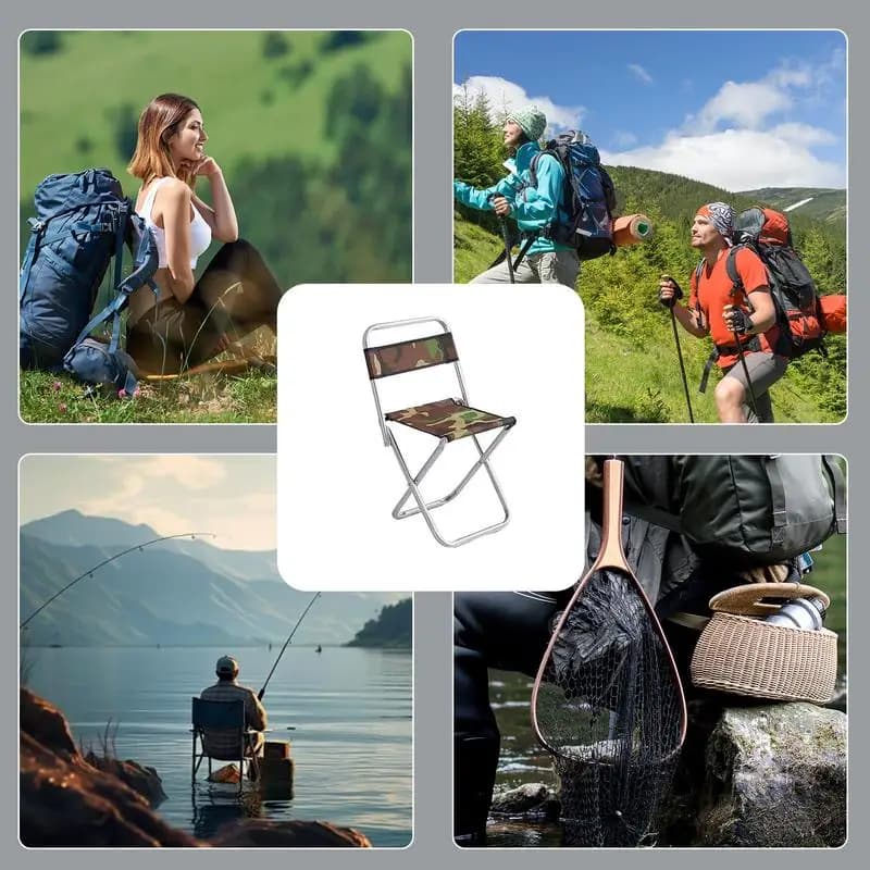 Tabouret pliant pêche portable léger - Siège camping antidérapant pour intérieur et extérieur