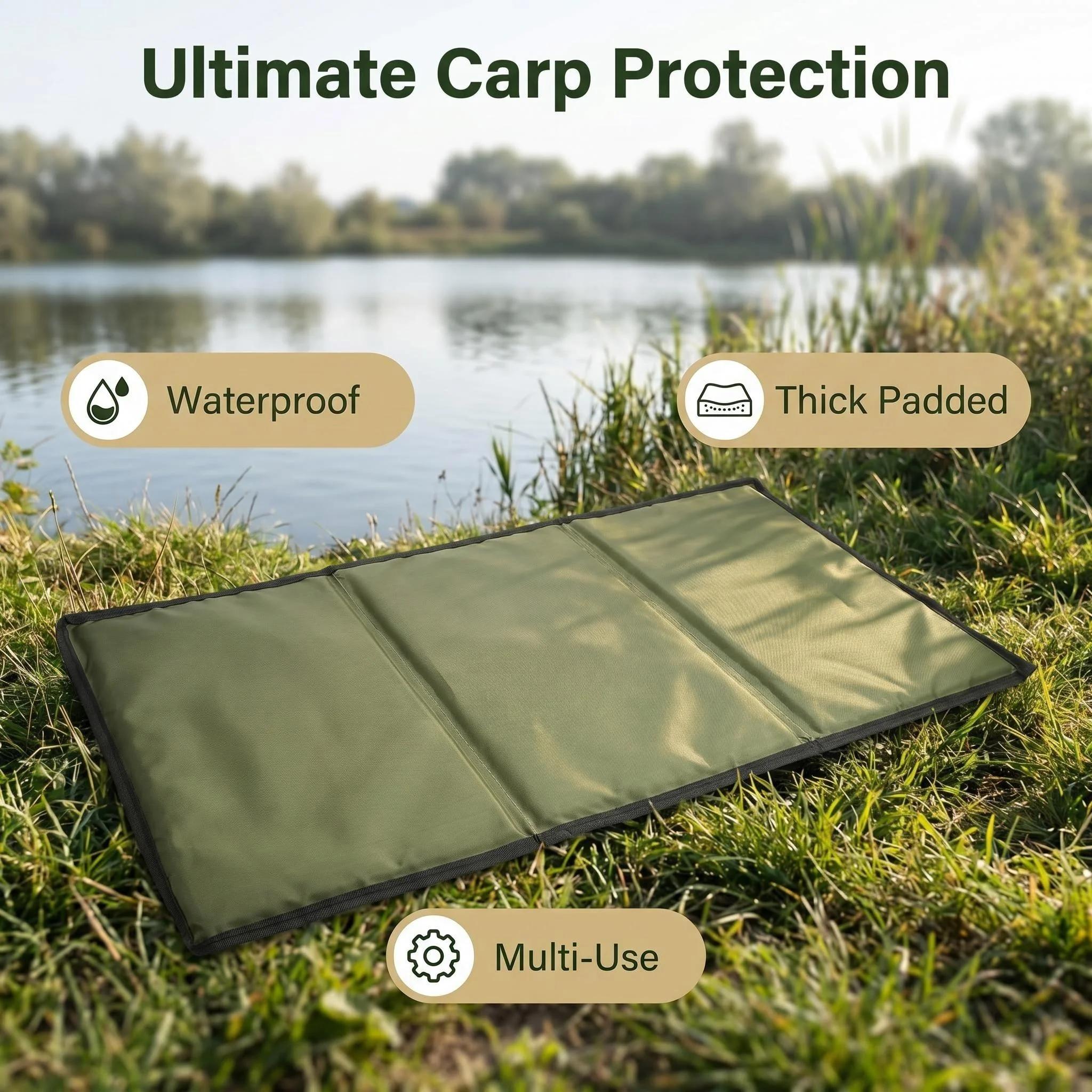 Tapis de décrochage pliable multifonction Hirisi avec coussin éponge respirant pour la pêche de la carpe