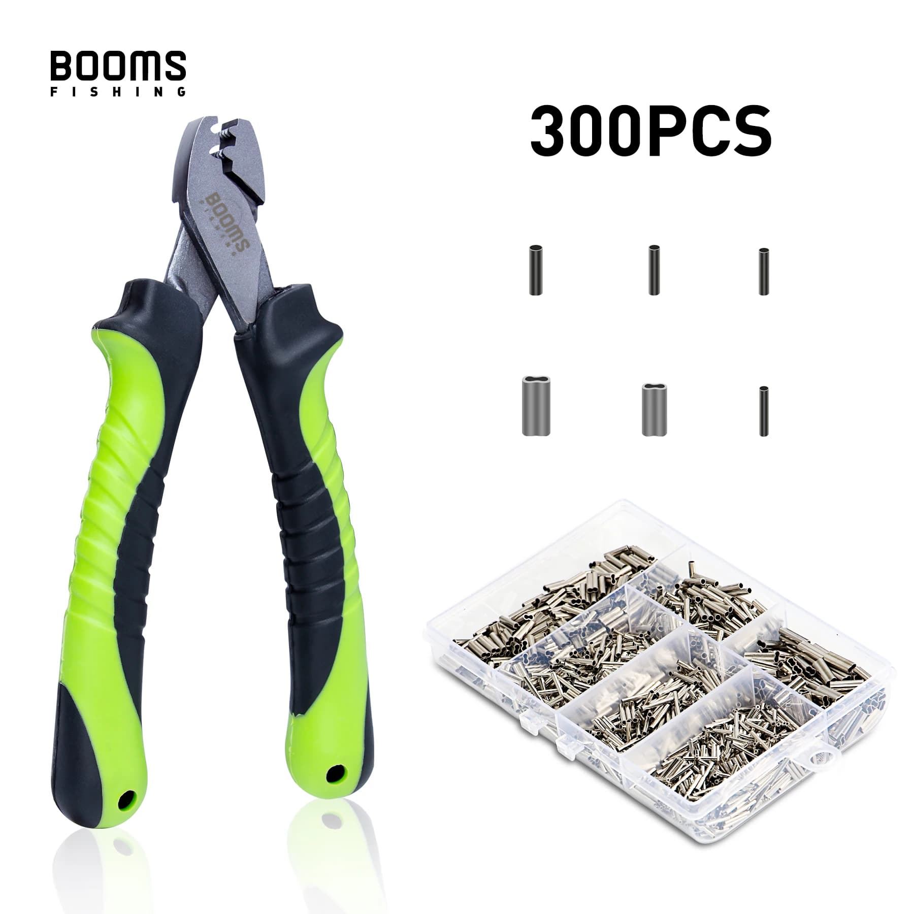 Pinces à sertir pour ligne de pêche avec 300 manchons, pour tailles simple et double, outil