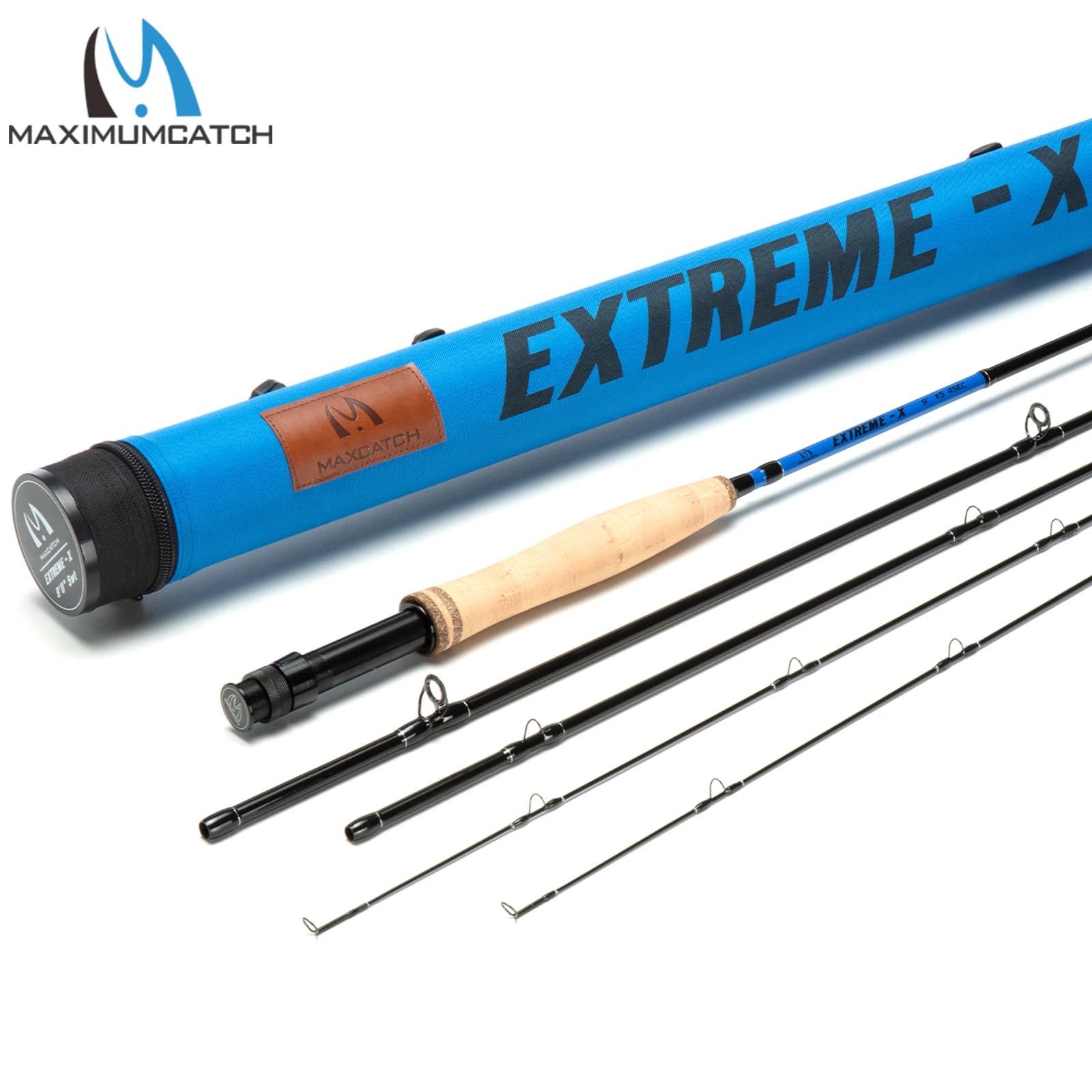 Canne à mouche Maxcatch Extreme-X action rapide avec tube de transport section supplémentaire 3-8WT 8.4ft-9ft