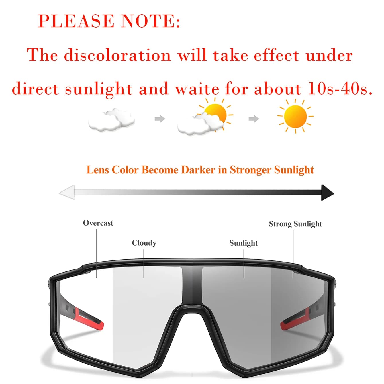 Lunettes photochromiques pour pêche vélo VTT - Confortables anti-vent - Homme Femme unisexe
