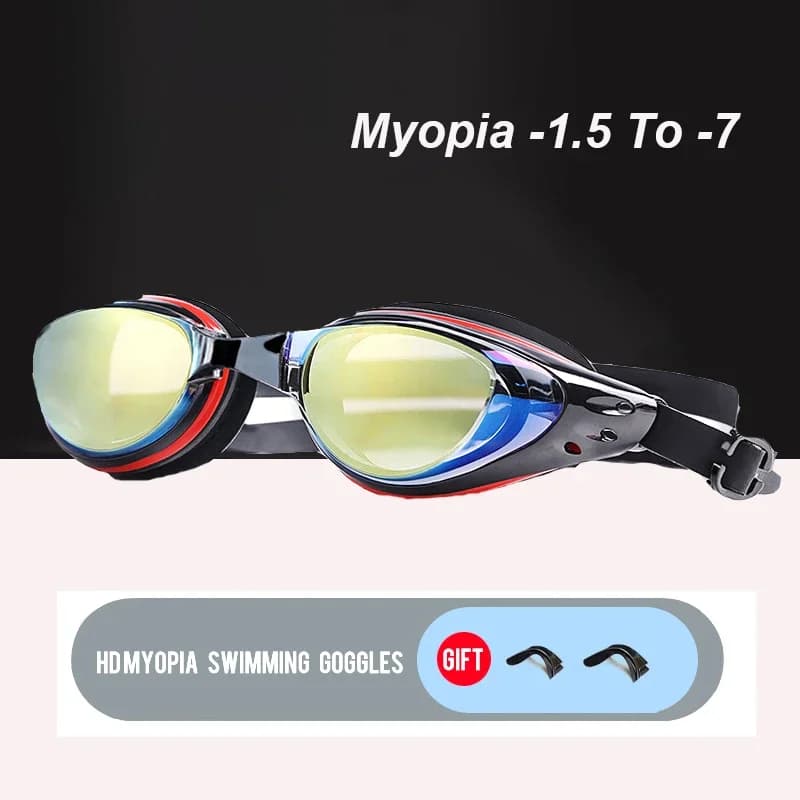 Lunettes de natation correctrices myopie -1.5 à -7 adulte unisexe avec verres HD ou électrochromiques