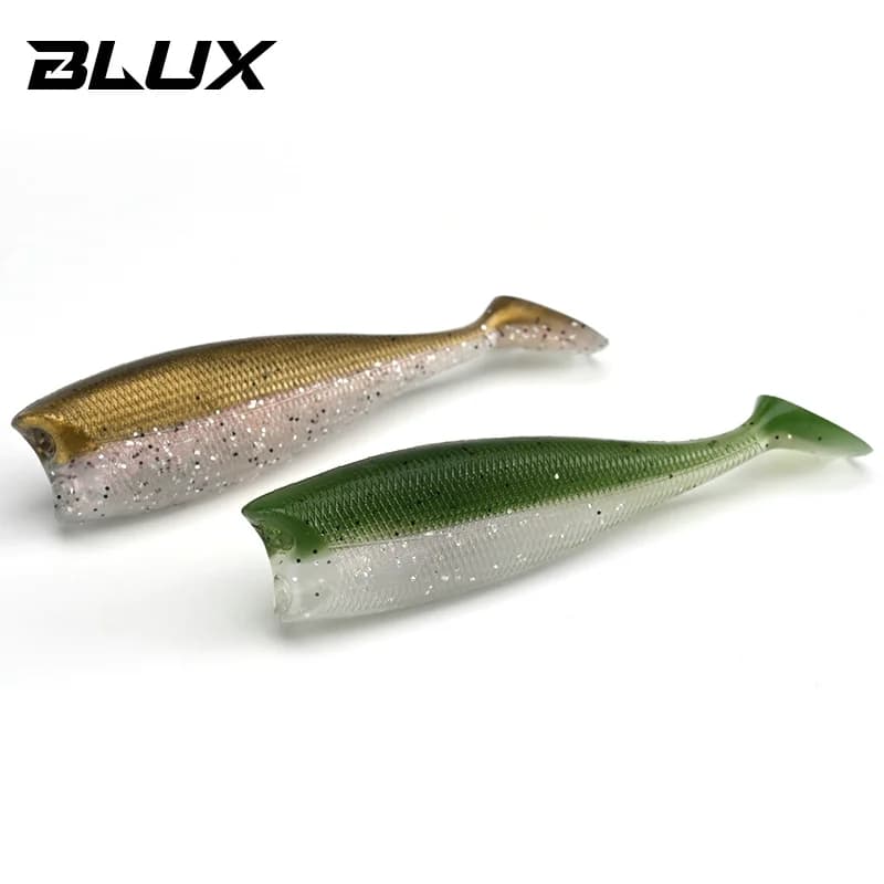 Leurre souple BLUX BLOD SHAD 80mm 105mm pour bar et loup, leurre silicone avec tête plombée